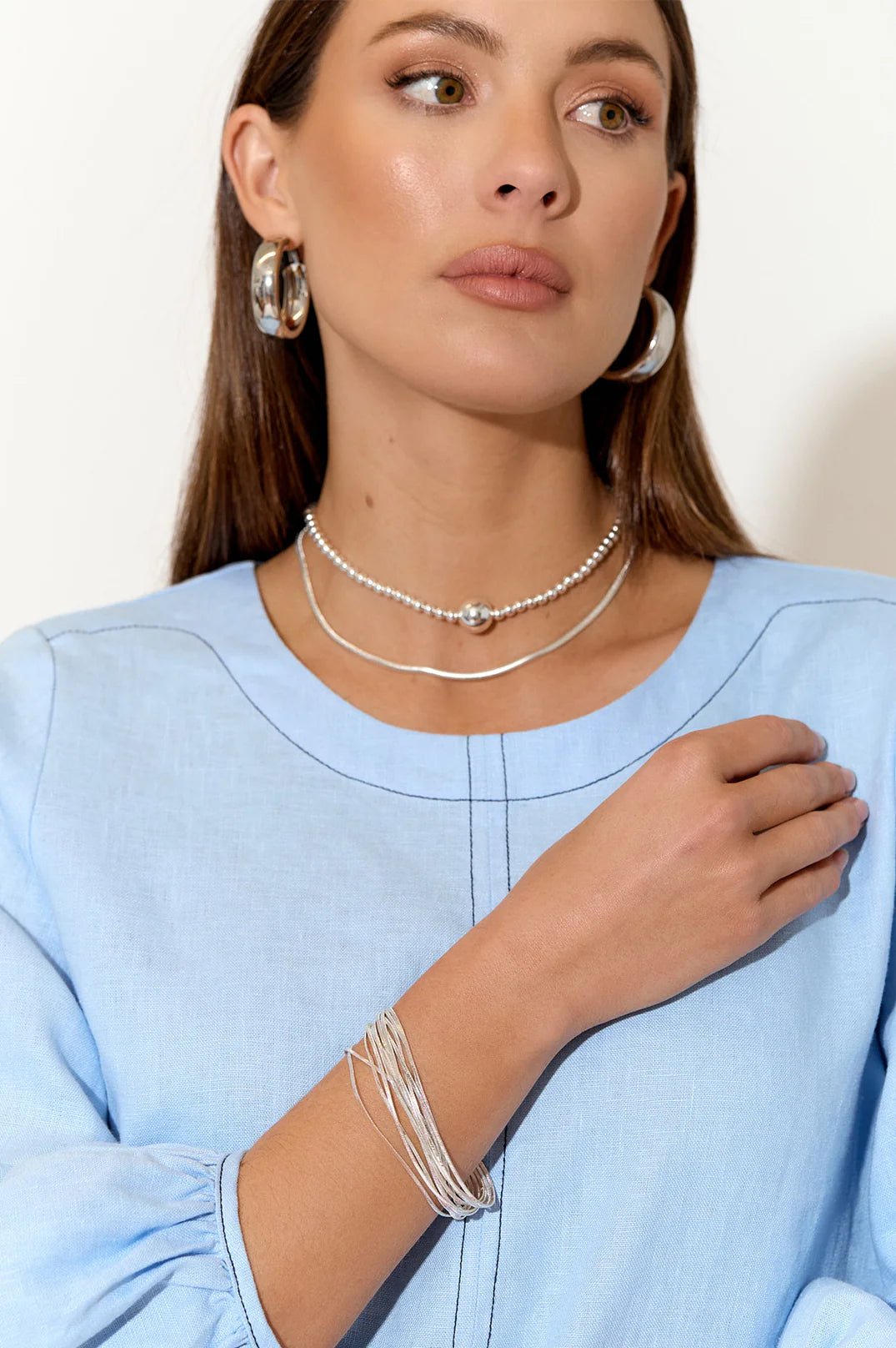 Fine Snake Chain Layers Cuff