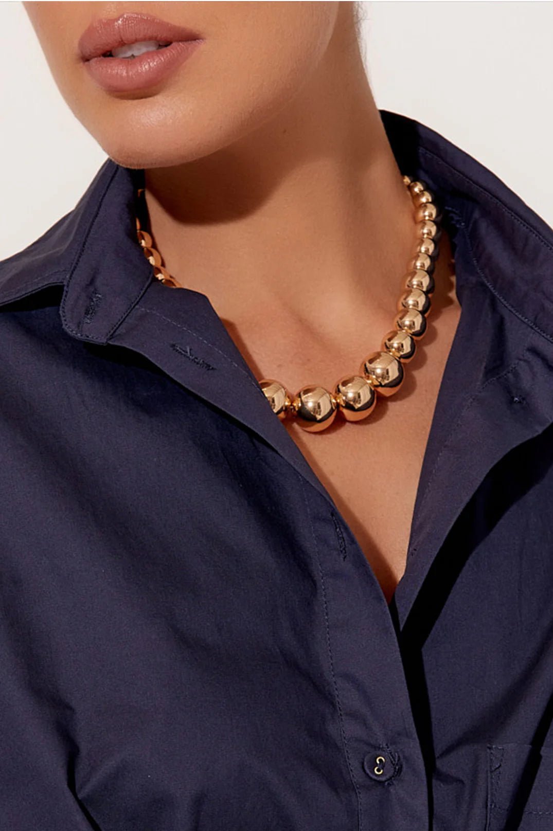 Graduated Metal Ball Toggle Necklace