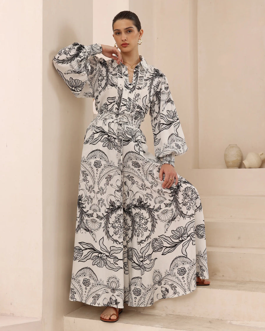Monochrome Meadow Pants