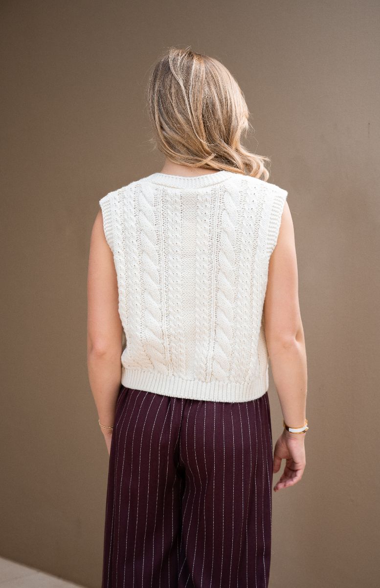 Cable Knit Button Down Vest