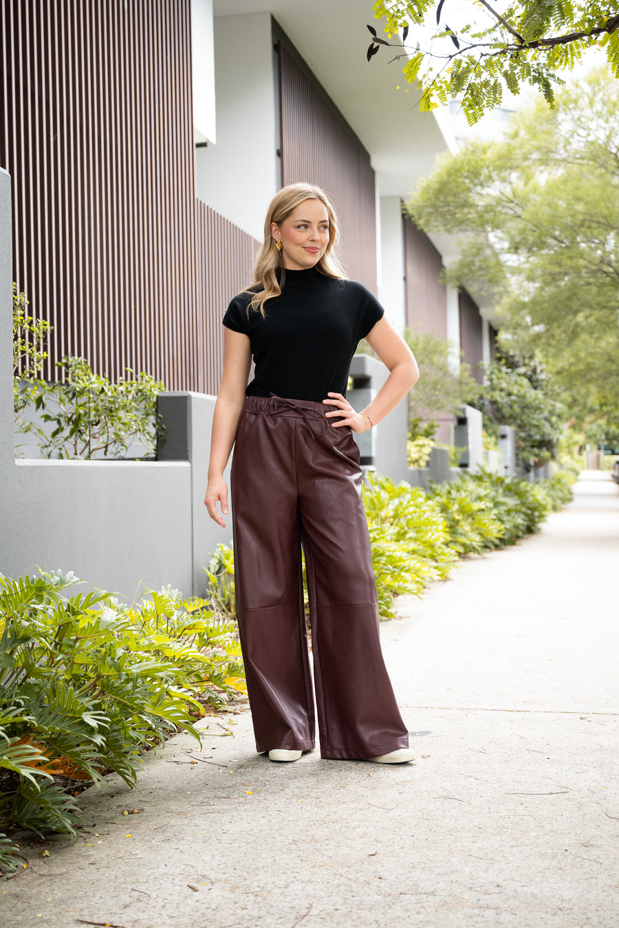 Blair Faux Leather Drawstring Pants