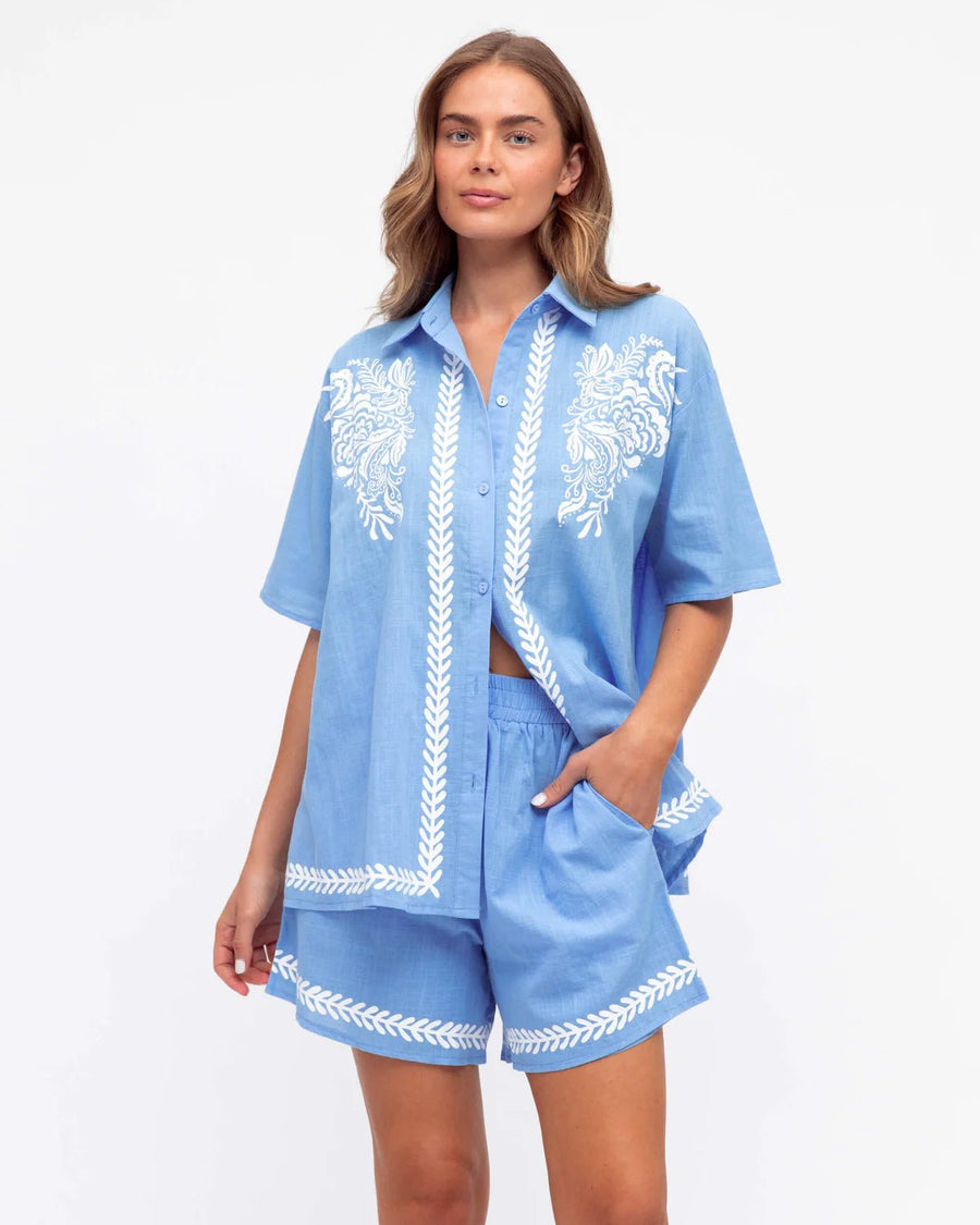 Lucia Cotton Shirt and Shorts Set